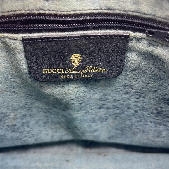 GUCCI GG Sherry Line Canvas Shoulder Bag Navy Blue vintage - Picture 9 of 11